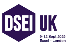 DSEI UK logo with event dates "9-12 Sept 2025" and location "Excel - London" displayed in dark purple text.